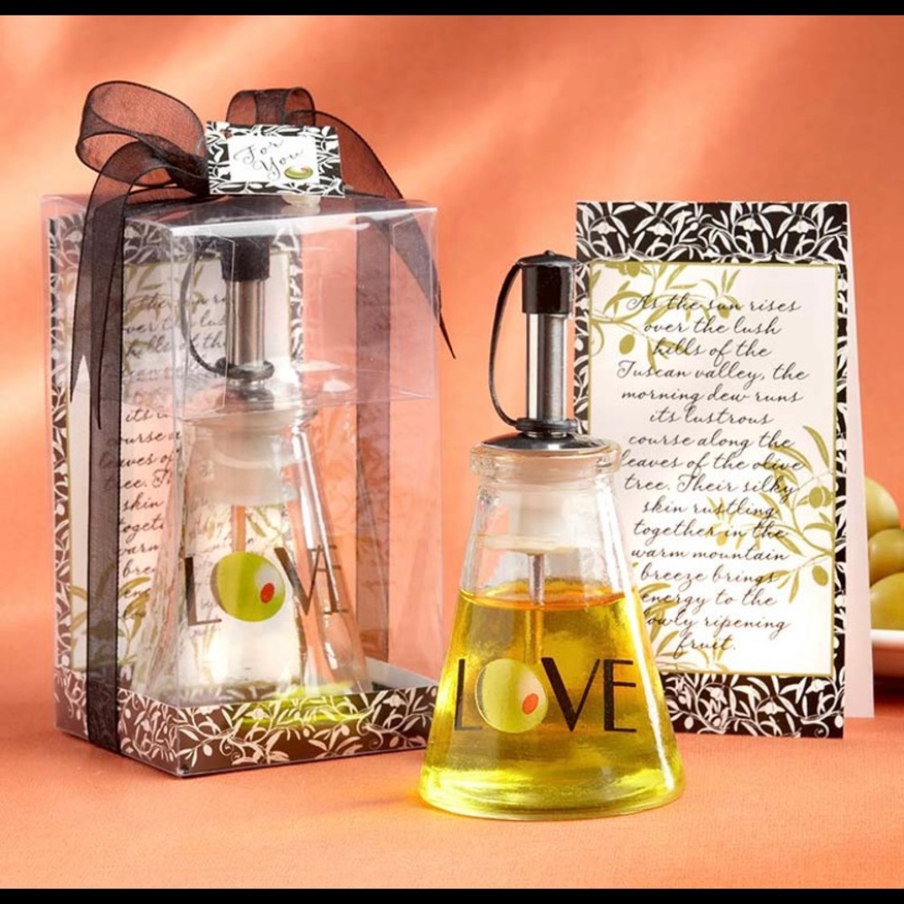 NWB Kate Aspen glass LOVE oil bottle